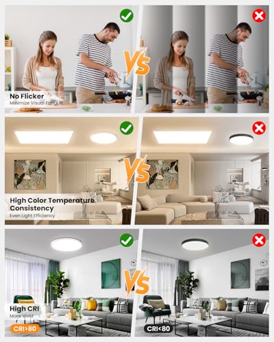 Lámparas LED de techo superdelgadas de 22,8 cm redondas 18W 2000 lm regulables pack de 4 3
