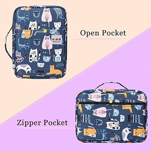 Ovakia 220 Slot Colored Pencil Case Pen Bag With Zipper For Artist Storage Organizer For Watercolor Pencil Gel Pen Marker Highlighter Large Capacity Handy Pencil Holder (Cat) #TOP2