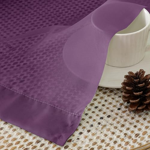 Image of OVZME Plum Sheer Curtains 63 Inches Long 2 Panels - Soft Light Filtering Window Sheer Panels for Living Room /Bedroom, Top Dual Rod Pocket, 1 Pair, Each 42Wx63L Inches
