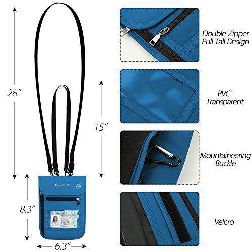image for OMYSTYLE RFID Blocking Passport Holder Travel Neck Pouch Neck Wallet f