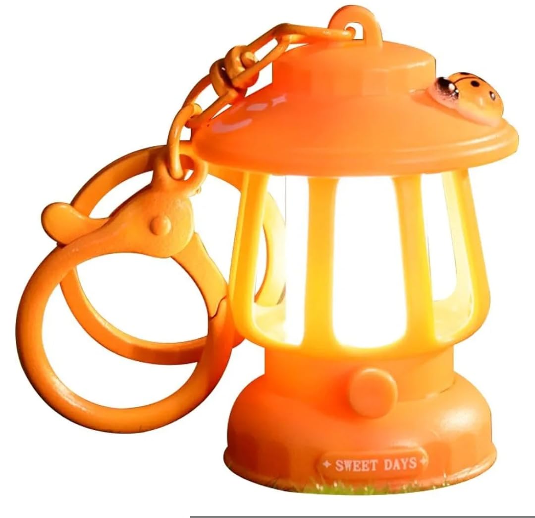 Sweet Days Mini Lantern Keychain, Green, LED Light, Vintage Style, Portable Camping Lantern Keyring-image-26
