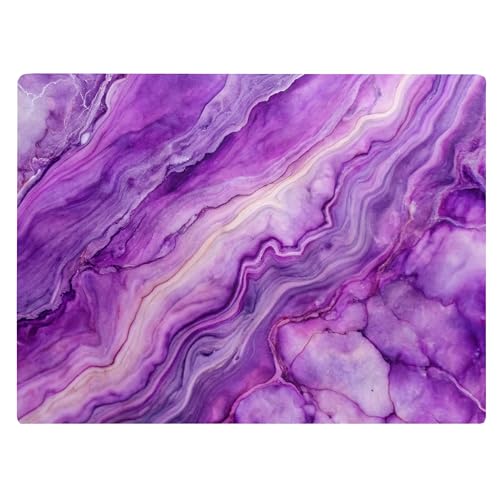 Purple Marble Kitchen Glass Cutting Board Ocean Decorative Gift Marbled Granite Stone Rock Gift For Her Mom Wife (Agate)