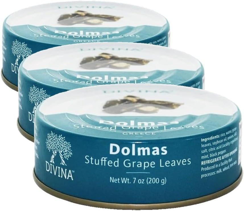 Divina Dolmas Stuffed Grape Leaves, 7 Oz (Pack of 3)