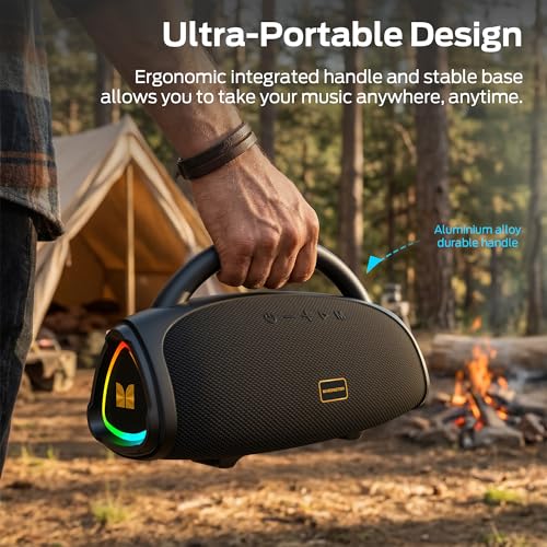 Image of Monster Prism Pro Bluetooth Speaker, Portable Wireless Speaker, 60W True Wireless Stereo, 24H Playtime,TWS Pairing, Bluetooth 6.0, RGB Lights, AUX,USB & TF-Card Input, for Outdoors /Beach /Travel