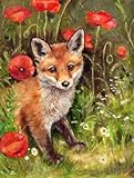 Fox Cub by Debbie Cook Flag Canvas House Size