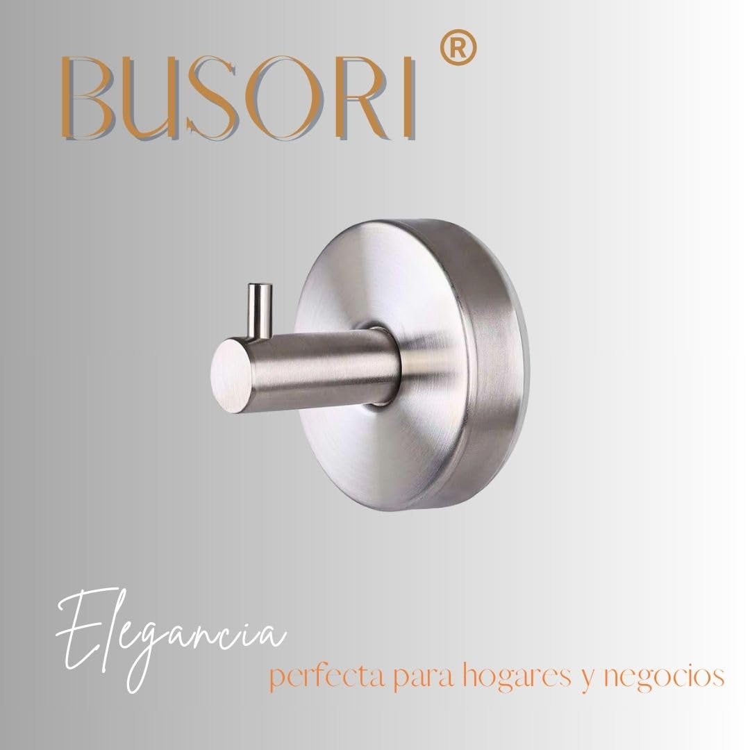 Gancho Pared Baño | Colgadores Toalla Acero Inoxidable 304 | Colgador Albornoz | Taladro Pared Cocina | Tornillos Incluido | Regalo 1 Ventosa | 2 Piezas. (2, PLATA)