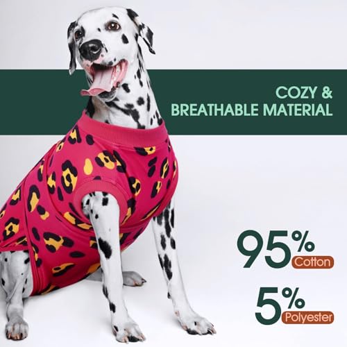 Image of Kuoser Dog Recovery Suit for Dogs After Surgery,Professional Surgical Onesie for Female Male Dogs Spay Neuter,Soft Dog Surgery Suit Bodysuit for Abdominal Wounds Skin Disease,Rose XL
