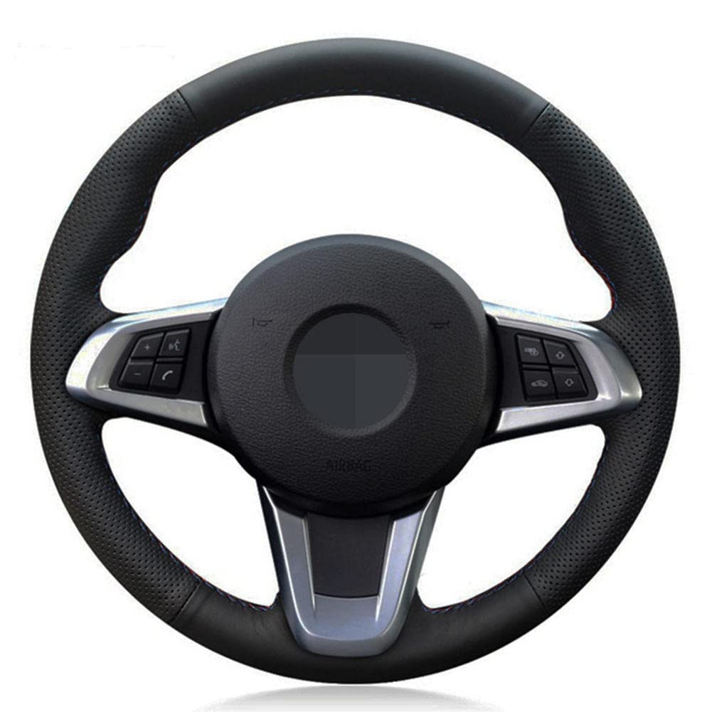 YXNVK Fit for BMW Z4 E89 2009-2016,Hand Sewn Steering Wheel Cover,Black Leather Customized DIY Car Steering Wheel