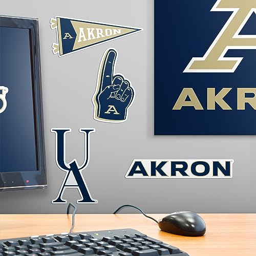 Image of University of Akron 8ct Vinyl Large Deluxe Stickers Variety Pack - Laptop, Water Bottle, Scrapbooking, Tablet, Skateboard, Indoor /Outdoor - Set of 8