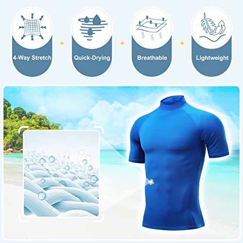 Mens Short Sleeve Rash Guard UPF 50+ Sun Shirts Fishing Running Swimming Quick Dry Tops for Men4