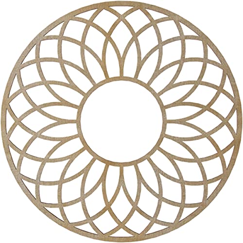 Image of Ekena Millwork 16 inchOD x 5 1 /2 inchID x 3 /8 inchT Cannes Wood Fretwork Pierced Ceiling Medallion, Birch