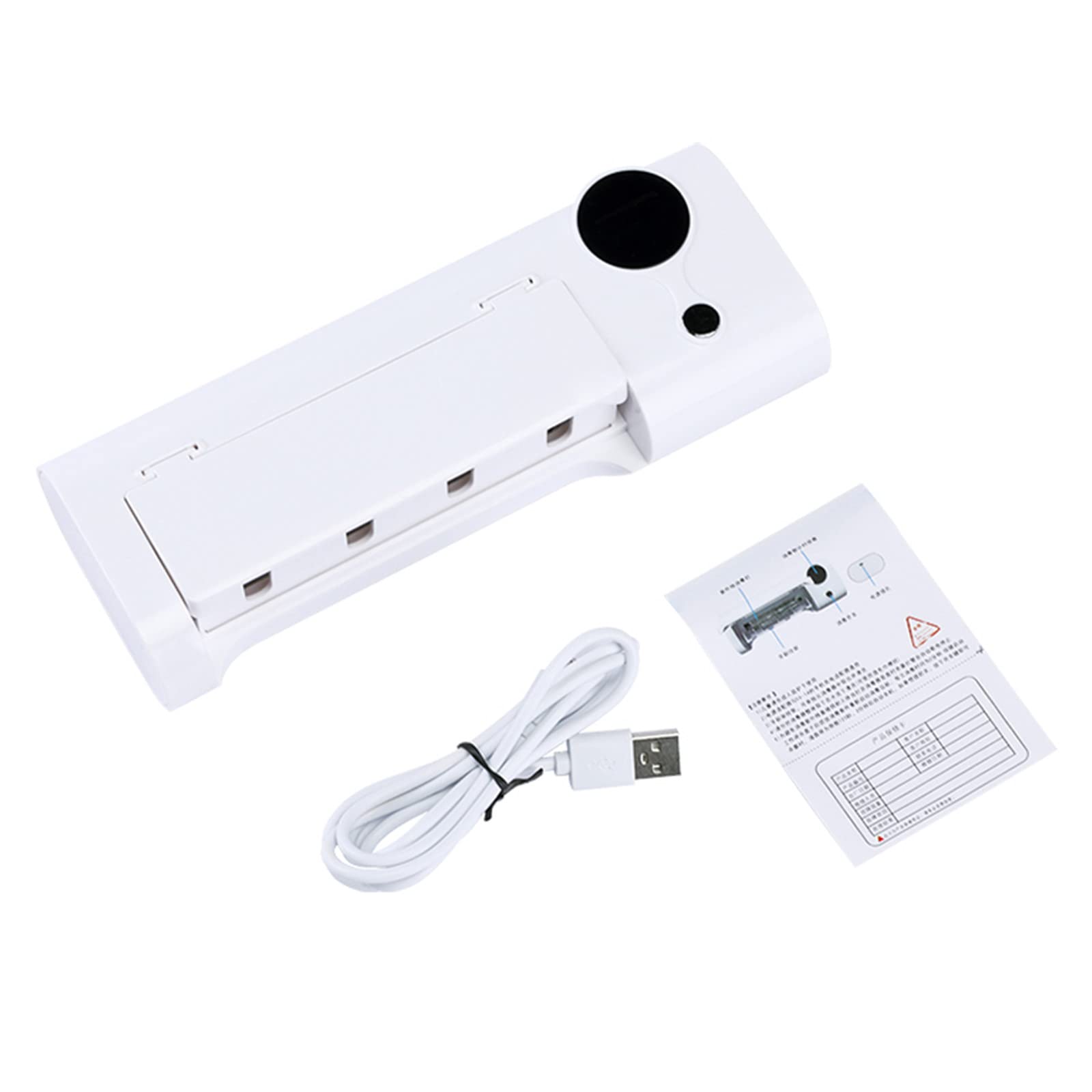 Porta Cepillo de Dientes, Soporte Cepillo de Dientes con Función Esterilizador LED Estuche Cepillo Dientes con 4 Ranuras para Cepillos Organizador Baño USB Recargable Blanco