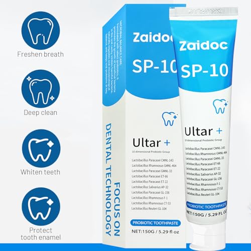 Image of 2-Pack SP-10 Probiotic Toothpaste, Mint Flavor for Fresh Breath, Tooth Care, Plaque Control & Sensitive Teeth, 5.29 Oz*2