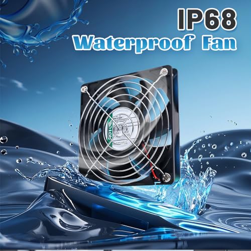 Ventilador IP68 de 12V y 120mm con enchufe CA que soporta humedad y polvo sin detenerse 2