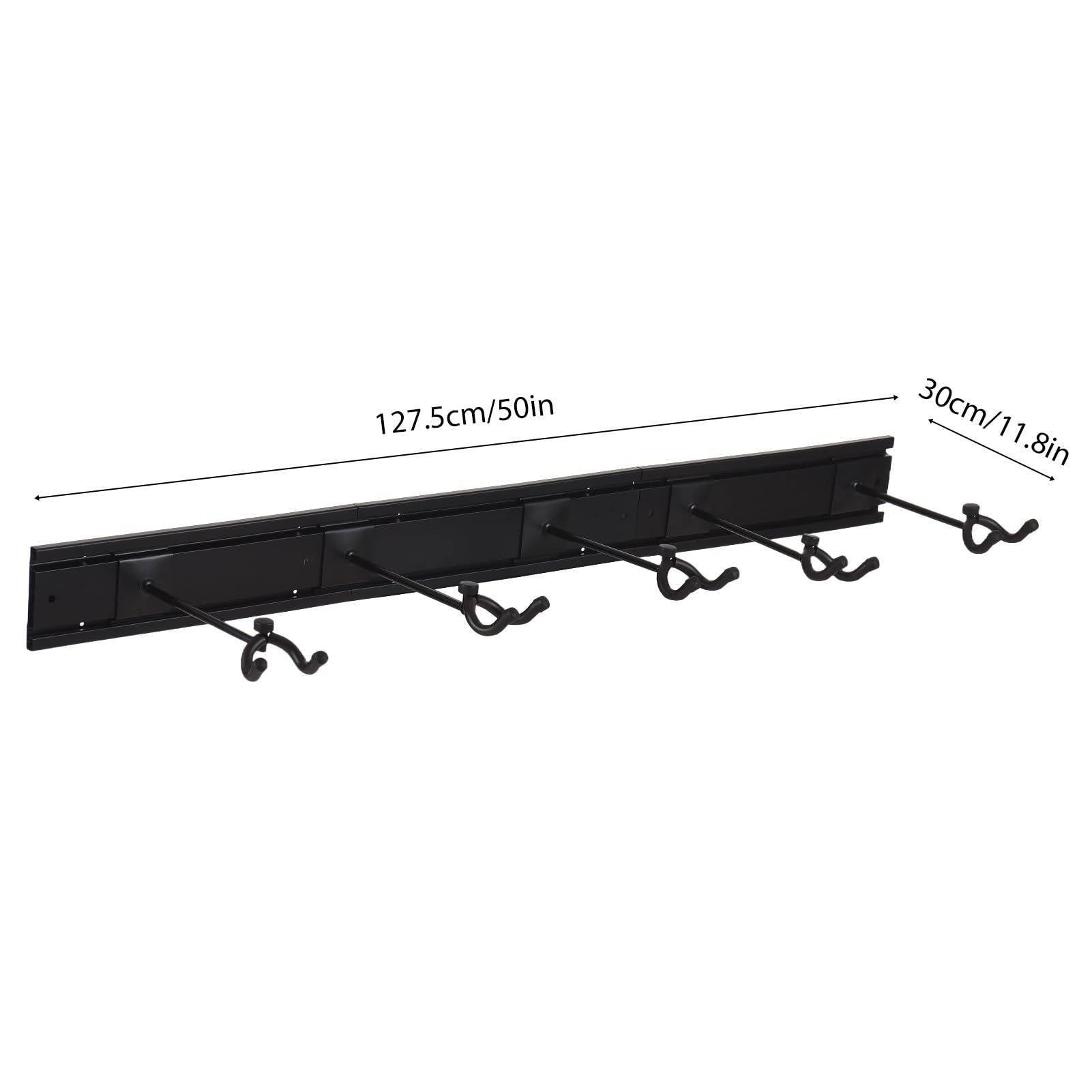 Soporte de pared para guitarra, soporte de pared para guitarras múltiples, soporte de pared para 5 guitarras, aleación de aluminio, posición de gancho ajustable, soporte de riel de pared de