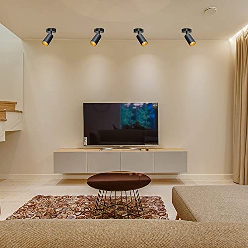 Lustaled Gu10 Base Ceiling Spotlight Lamp Holder Mini 8Cm Monopoint Spot Light Metal Shade Adjustable Heads Tiltable Wall Mount Accent Lamp Socket Uplight For Art Painting(No Bulb) #TOP6