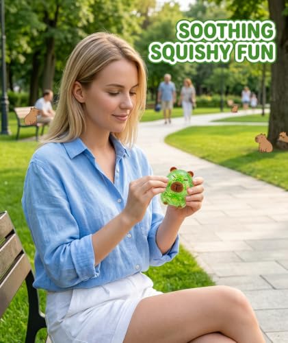 Image of 4 Pcs Capybara Squishy, Taba Squishy, Squishy Toy for Stress Relief, Cute Mystery Dumplings Squishy and Squishy Toy Slow Rising Collection (Green)