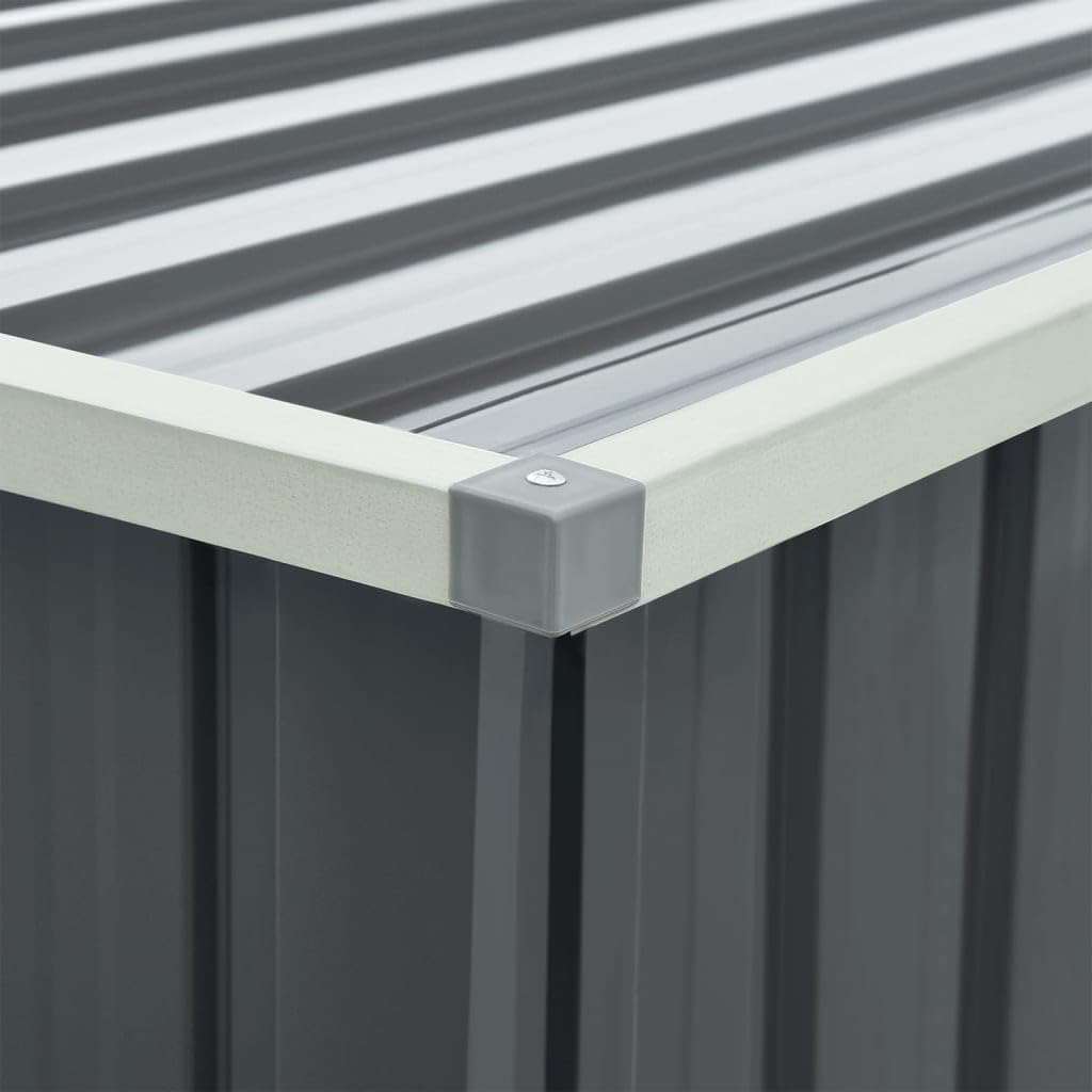 Gartenbox 171x99x93 cm Sitztruhe mit Stauraum Gartenmöbel Metall aus Stahl Deckboxen Metall Garten shedAuflagenbox Metall Storage Boxes Grau