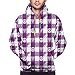 Produktbild LULABE Men's Hoodies Sweatershirt, Plaid Pattern with Hearts Ying Yang and Sign of Peace Pax Cultura Theme,S