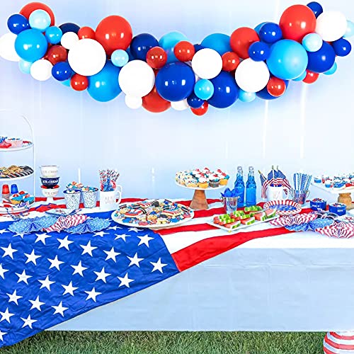 Ballon Rouge Blanc Bleu Guirlande de Ballon Kit Arche de Ballon avec 16ft Ballon Stripe Tape Kit 2 Outil pour Soirée sur… - Image 9