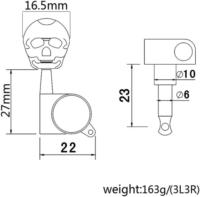 Milisten Guitar String Tuning Peg Skull Shape Tuner Machine Head Knobs Machine Head Tuners with 6 Screws for Electric Guitar Acoustic Guitar Parts Silver : Musical Instruments