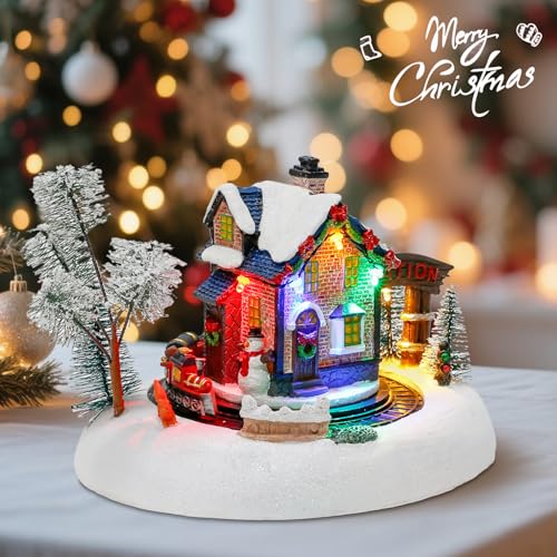 innodept12 Christmas Snow-Village Santas Wonderland House - Animated Rotating Train, Resin Holiday Decor with Music and LED Lights for Indoor Tabletop Display by innodept12 - Image 6