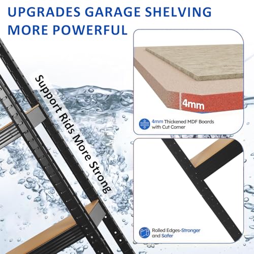 Garage Shelving Units,5 Tier Shelving Unit Garage Shelves Storage Shelf Heavy Duty Shed Storage Racking Shelf Metal Boltless for Warehouse Workshop Office (Black, 90X40X180) 9 Garage Shelving Units,5 Tier Shelving Unit Garage Shelves Storage Shelf Heavy Duty Shed Storage Racking Shelf Metal Boltless for Warehouse Workshop Office (Black, 90X40X180) - Image 9