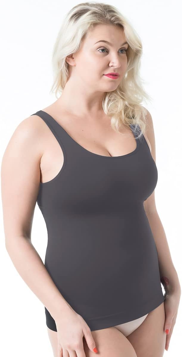 EUYZOU Women's Tummy Control Shapewear Tank Tops - Seamless Body Shaper Compression Top - Image 2
