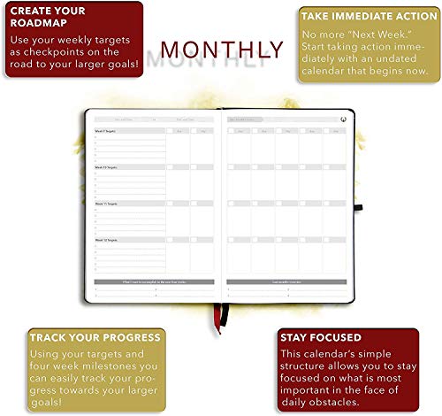 The Phoenix Planner - Best Daily Calendar And Agenda For Goal Setting, Boost Happiness And Productivity - Gratitude Journal, Habit Tracker, Quarterly Business Planner - 6 Months, Undated (Sapphire) #TOP5