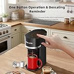 Mini Single Serve Coffee Maker for K Cup and Ground Coffee, Fast Brew One Cup Coffee Machine with Descaling Reminder and Water Window, 6 to 12 oz. Brew Sizes, Black - Image 5