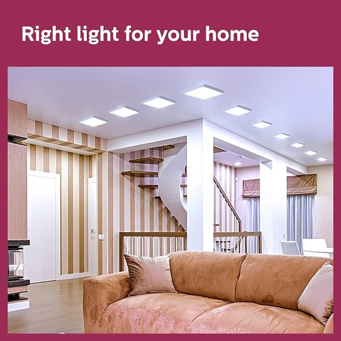 Image of Philips 18W Square FullGlow Surface LED Panel Light | Neutral White 4000K | Energy-Efficient Ceiling Light for Home, Office & Commercial Use