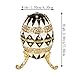 QIFU Hand Painted Enameled Small Easter Egg Style Trinket Box Hinged Unique Gift for Family(QF3274)