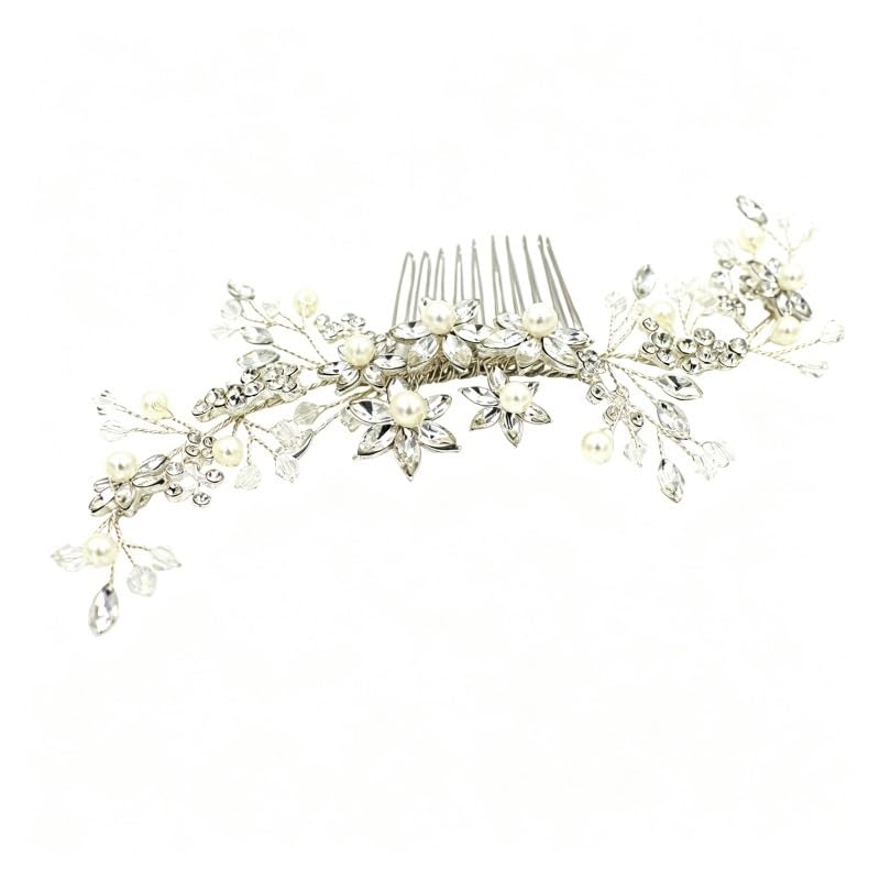 Floral Marquise Crystal Bridal Hair Comb