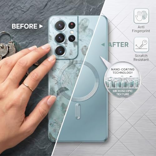 Image of amazon basics Premium Mag-Safe Case for Samsung Galaxy S21 Ultra | Shockproof & Anti-Scratch Cover | Soft Silicone with Wireless Charging | Camera Lens Guard - Blue