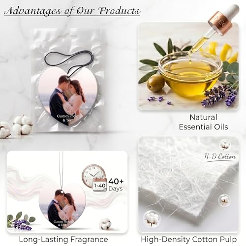 Image of Custom Air Freshener for Car, Personalized Air Fresheners, Custom Double Sided photo Air Freshener, for Wardrobe,Bathroom and Hanging Ornaments (Heart)
