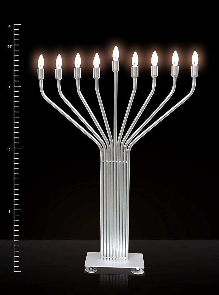 Zion Judaica Extra Large Electric Menorah 44 Big Display Minorah w/Auto Lighting - for Indoor use Only Lighted Hanukkah Decorations Home or Business Electronic Chanukah Hanukkiah
