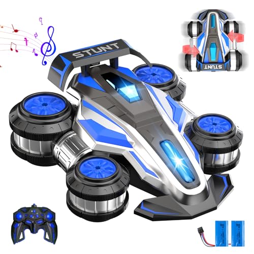 KJWEJOYRC Remote Controlled Drift Stunt Car, Light and Music RC Cars, 360 ° Rotation Suspended Car, 2.4G,4WD Remote Control Cars, Birthday Gift for Boys and Girls Aged 5-13