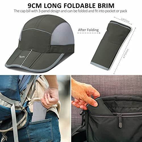 image for GADIEMKENSD UPF 50 Mens Outdoor Hat Reflective Folding Mens Running Ru