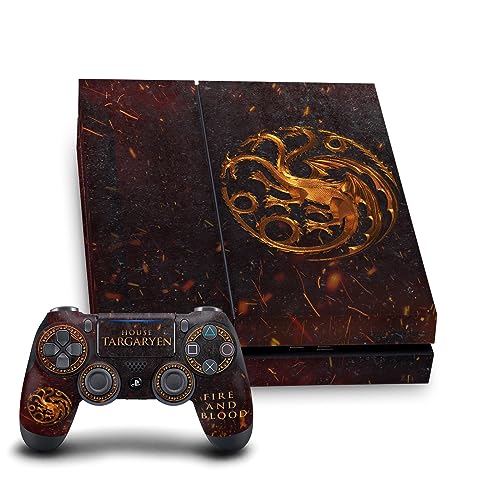 Skin Vinyle PS4 House of The Dragon Maison Targaryen Autocollant Console et 2 Manettes DualShock 4