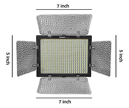 Image of Osaka Bi-Color Dimmable LED Video Light OS 576 Slim for All DSLR Cameras Video Cameras YouTube Video Shooting 2 Pc Combo kit: 2 AC /DC Adapter; 2 Light Stand 9 Feet; 2 LED Bag; 1 Stand Bag
