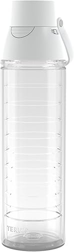 Tervis Vaso aislado transparente y colorido, botella de agua Venture Lite de 24 onzas, tapa blanca Tervis Vaso aislado transparente y colorido, botella de agua Venture Lite de 24 onzas, tapa blanca
