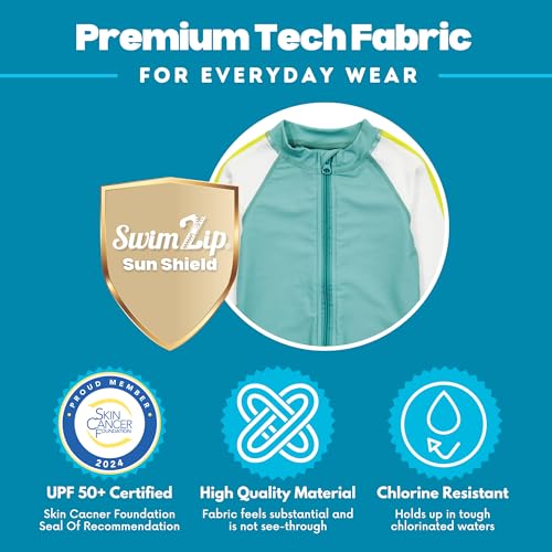 Image of SwimZip Boys' Long Sleeve Rash Guard & Swim Shorts Set - UPF 50+ Sun Protection Coral