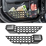 Metal Front Door Pocket Storage Box Compatible with Jeep Wrangler JL JLU 4XE 2018-2024 & Gladiator JT 2020-2024 Rubicon Sport Sahara Interior Door Storage Organizer Molle Panels（Not Fit Power Seats）