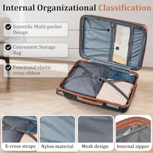 Luggage Sets 4 Piece(14/20/24/28),Expandable Lightweight Suitcase with 4 Double 360 Degrees Mute Spinner Wheels PP Materials Durable TSA Lock Travel Luggage4