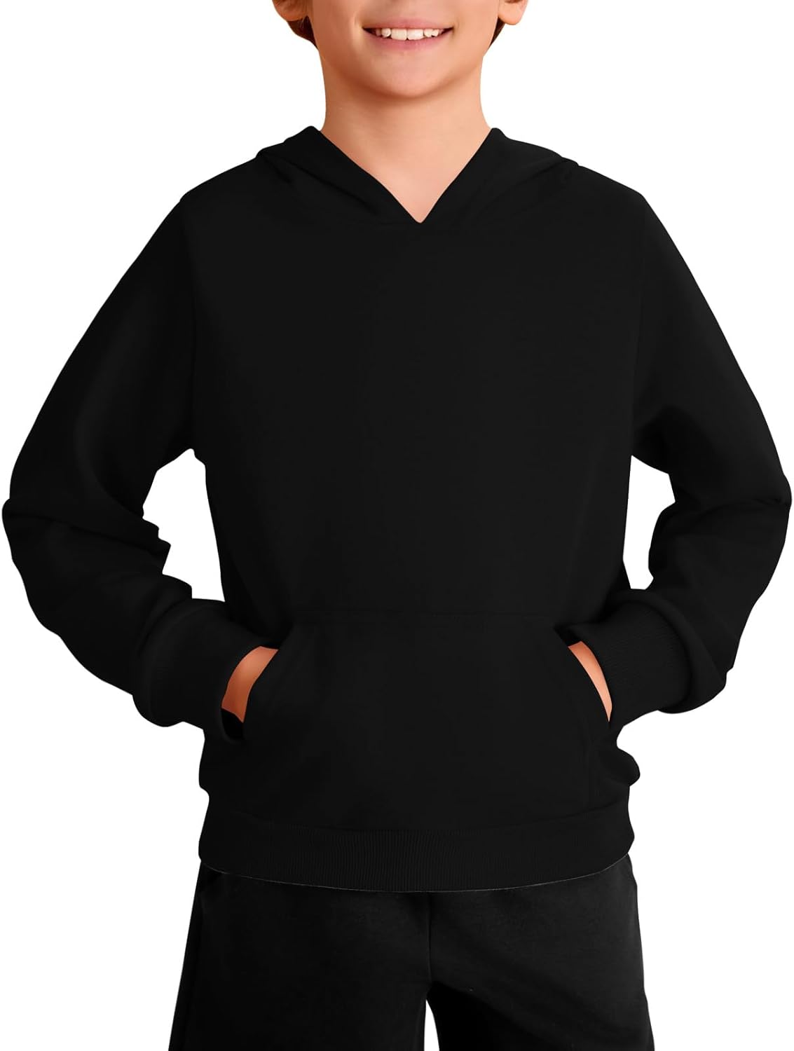 Haloumoning Boys Fashion Hoodies Kids Long Sleeve Hooded Sweatshirts with Kangaroo Pocket 5-14 Years