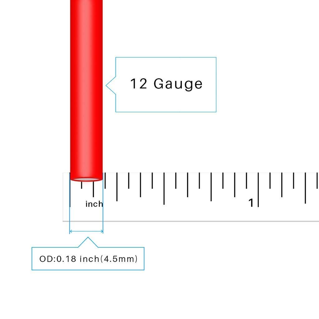 12 Gauge Stranded Copper Wire 10 ft red and 10 ft Black Flexible Silicone 12 AWG Wire