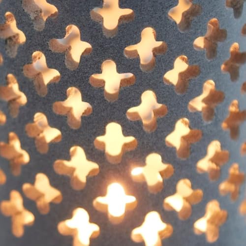Lattice Gray Stone Pillar Tealight Holder by Cups of Warmth - Image 4