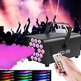 upstartech 500W Fog Machine with 13 Colorful Lights Effect and18 LED light, Portable Smoke Machine 2