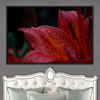 Framed Canvas Wall Art Blooming Closeup Botanical Chic Closeup Expressive Multicolor Photography Realism Ultra - 16x24 inches