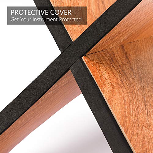 Guitar Stands, Universal Acoustic Guitar Holder, Wooden X-Frame Sturdy Instrument Stand with Soft Edge, Classical Design for Acoustic Classical Bass Electric Guitars - Thumbnail 4